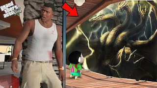 Franklin And Shinchan Chased By Biggest Kingghidorah In GTA 5! 1