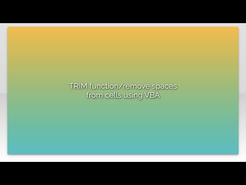 TRIM function/remove spaces from cells using VBA