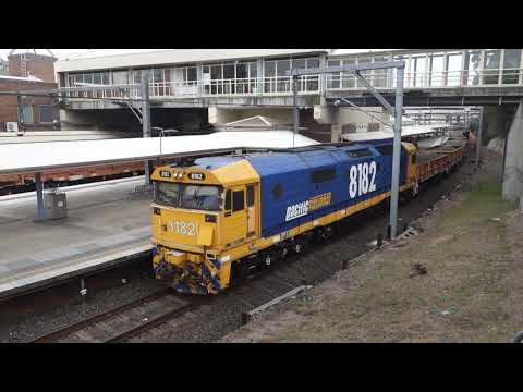 8182 and 8151 with a maintenace train - 7/1/20