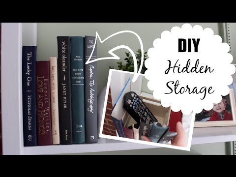 DIY HIDDEN STORAGE | Free Book Upcycle