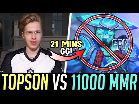 Topson Last Pick - vs 11,000 MMR STORM SPIRIT Mid (GPK) DOTA 2