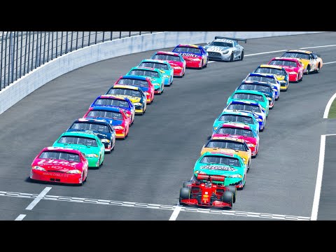 Ferrari F1 2020 vs Nascar Cars at Oval MotorSpeedway