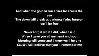 Never Forget- Gréta Salóme and Jónsi. Texti/Lyrics (eurovision 2012, Iceland)