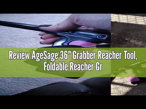 Review AgeSage 36\ Grabber Reacher Tool, Foldable Reacher Grabber Pickup Tool with 360&deg; Rotating Jaw