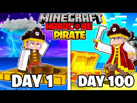 I Survived 100 Days as a PIRATE in Hardcore Minecraft!