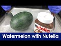 ASMR Watermelon With Nutella How To Make Ice Cream Rolls Ice Cream Recipe