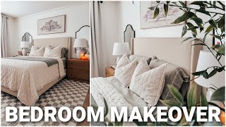 LOW BUDGET BEDROOM MAKEOVER | SMALL PRIMARY BEDROOM DESIGN & DECORATING IDEAS | BEFORE & AFTER
