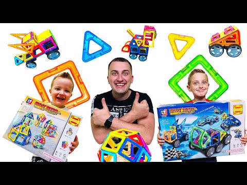 Магнитный конструктор - собираем МАШИНКИ, магнитный ШАР, строим город. Играем в Magnetic Constructor