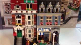 YouTube thumbnail: LEGO Modular 10218 Pet Shop from 2011 - 2032 pieces and 4 minifigures