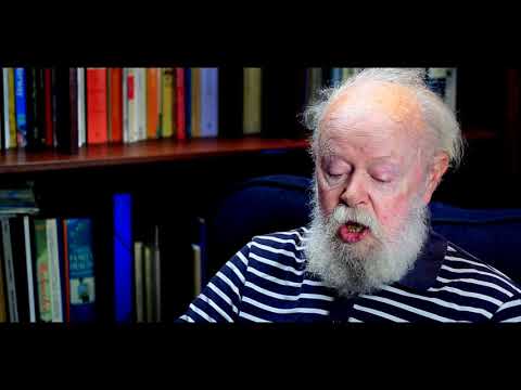 Irish poet Ciaran O'Driscoll reading a poem