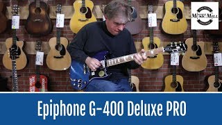 Video thumbnail for Epiphone G-400 Deluxe PRO DEMO by Manchester Music Mill