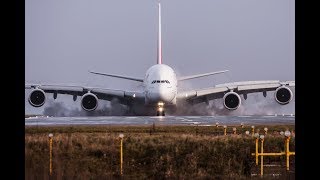 CROSS WIND | A380 | Wet Runway