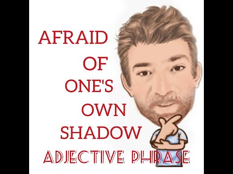English Tutor Nick P Adjective Phrase (75) Afraid of One's Own Shadow