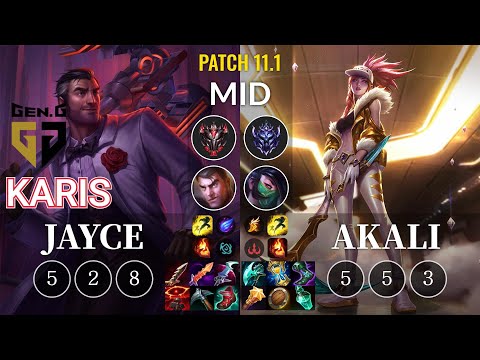 GEN Karis Jayce vs Akali Mid - KR Patch 11.1