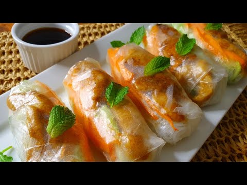 How To Make Homemade Teriyaki Chicken Rice Paper Rolls||Fresh Rolls