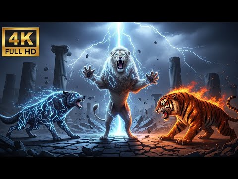 🦁 White Lion Fury vs Tiger & Wolf 🐅🐺 | A Compilation Forged by Instinct and Survival ⚔️🔥