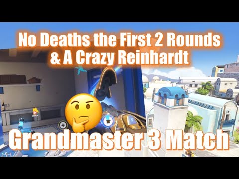 No Deaths the First 2 Rounds & A Crazy Reinhardt - Grandmaster 3 Match - Season 5 - Mercy Overwatch