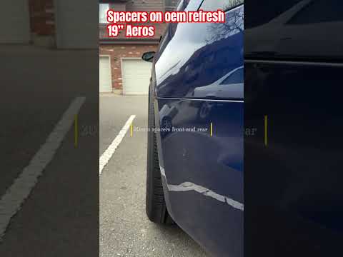 20mm spacers on 19” Tempest wheels. No links yet. #models #tesla #teslamodels #spacers #fitment