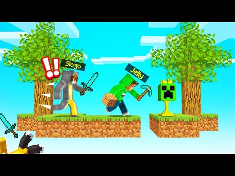 Jelly - SPEEDRUNNER vs. HUNTERS On A SKYBLOCK! (Minecraft)