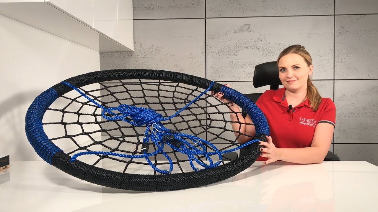 Siedzisko do huśtawki bocianie gniazdo - Oval (zielone i niebieskie) | Tribecco