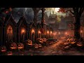 Autumn Haunted Village Halloween Ambience with Relaxing Spooky Sounds, Crunchy Leaves & White Noise