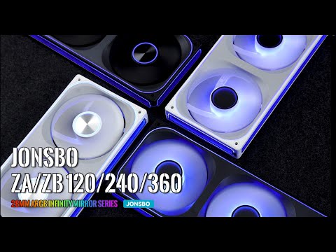 JONSBO ZA/ZB PC Fan,All-in-One,Single Frame Unit ,Forward/Reverse Fan with 4-Sides Infinity Mirror