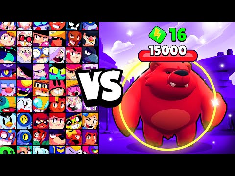 NITA BEAR vs ALL BRAWLERS! With 16 POWER-UPs! | Brawl Stars