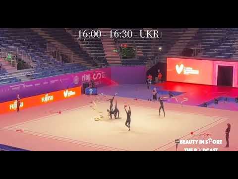 Group Team Ukraine 3 Ribbons/2 Balls Podium Trainings - World Championships Valencia 2023