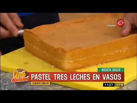 Pastel de tres leches en vasos