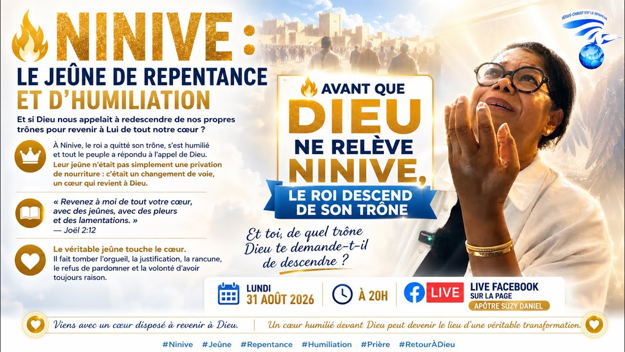 🔥 Avant que Dieu ne relève Ninive, le roi descend de son trône Apôtre Suzy DANIEL