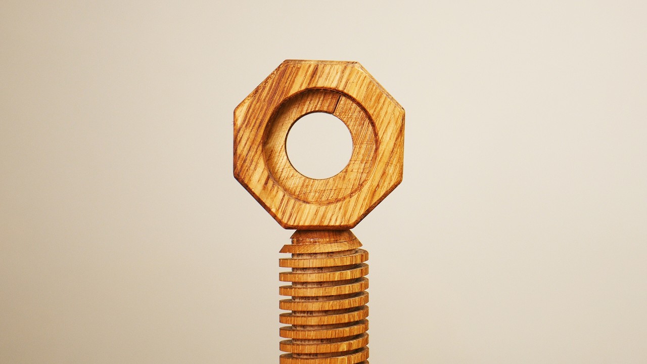 How to make a wooden BOLT and NUT? The original way!