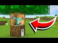 How To Build A TINY SECRET BASE Inside A TREE In Minecraft