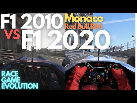 Codemasters F1 2010 vs F1 2020 Head to Head - Red Bull RB6 - Monaco