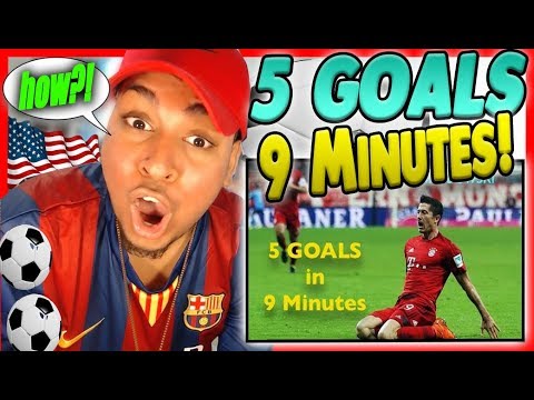 AMERICAN REACTS TO Lewandoski Crazy 5 Goals 9 minutes Skills goals Mix Messi Ronaldo Neymar zlatan