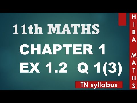 11th maths chapter 1 exercise 1.2 question 1(3) TN syllabus hiba maths