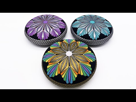 Dot Art Mandala Stone Painting Rocks Tutorial | How to Paint Mandala for Beginners #mandala #dotart