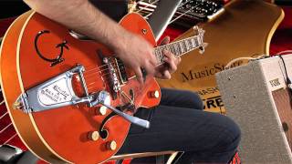 Video thumbnail for Gretsch G6120DSW Chet Atkins Hollow Body by MusicStoreTV