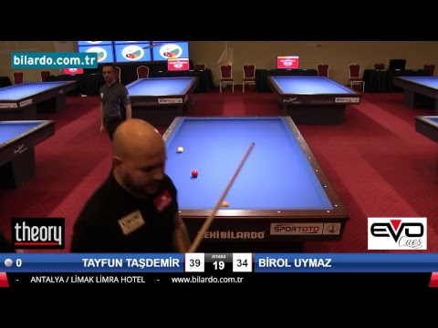 TAYFUN TAŞDEMİR & BİROL UYMAZ Bilardo Maçı - 2018 ERKEKLER 1.ETAP-Son 16