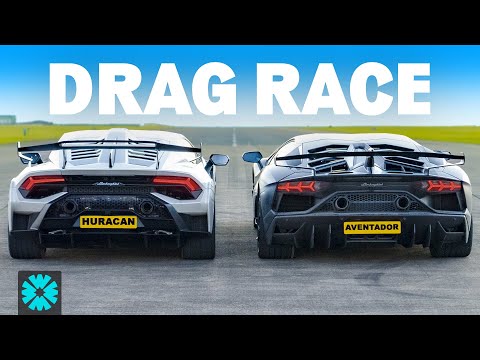 Lamborghini Huracan STO v Aventador SCJ 1/4 MILE RACE