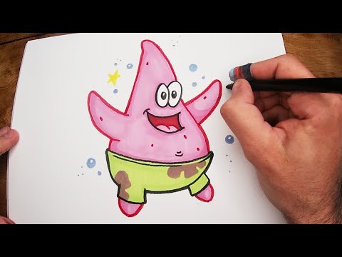 Comment dessiner et colorier PATRICK de bob l'éponge - dessin facile et rapide