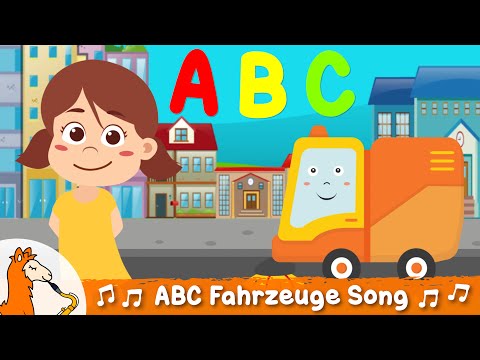 ABC Lied Deutsch mit Fahrzeugen Alphabet lernen für Kinder mit Kehrmaschine Bulldozer Mähdrescher