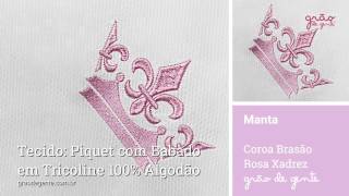 Manta Coroa Brasão Rosa Xadrez | Ref: 52010