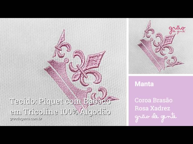 Manta Coroa Brasão Rosa Xadrez | Ref: 52010