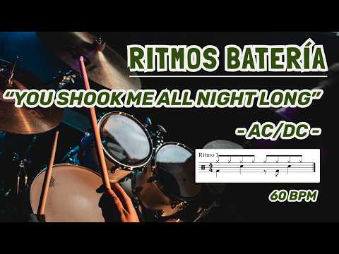 RITMOS de YOU SHOOK ME ALL NIGHT LONG en BATERÍA – AC/DC (10 Ritmos Fáciles Batería)