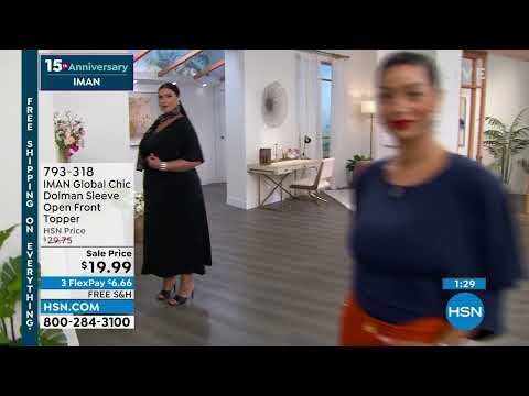 IMAN Global Chic Dolman Sleeve Open Front Topper