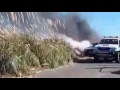 PRIMERAS IMAGENES DEL INCENDIO DE VEHICULOS EN LAS ALTAS CUMBRES