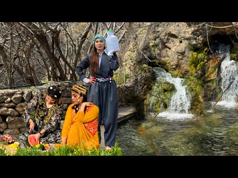 A Beautiful Day by the Village Spring & Cooking a Simple Recipe with Lamb