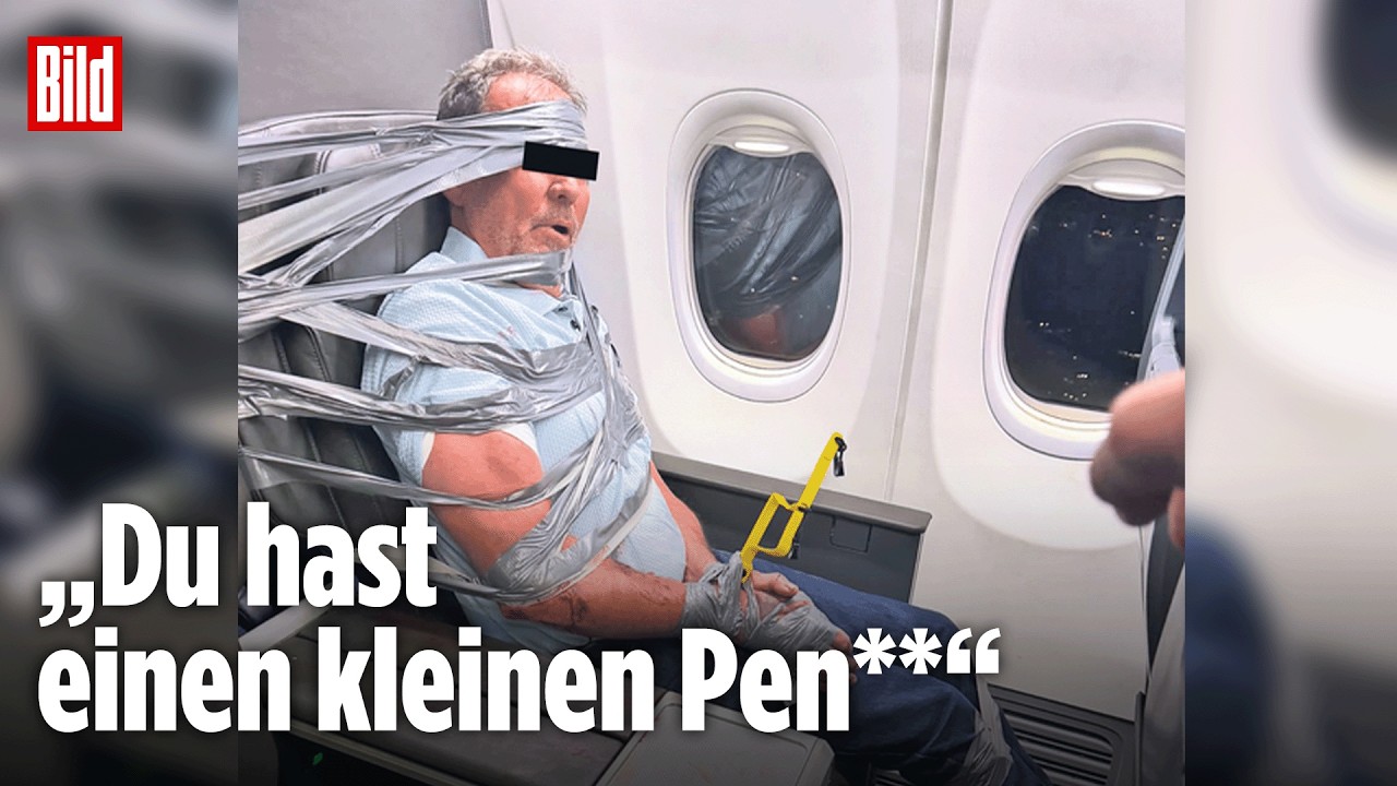 Chaos im Flugzeug: Passagier gefesselt und wegen Ausrasters angeklagt