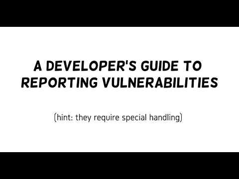 A Developer Guide to Reporting Vulnerabilities