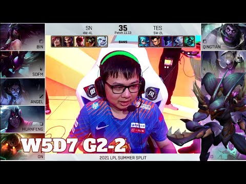 SN vs TES - Game 2 | Week 5 Day 7 LPL Summer 2021 | Suning vs Top Esports G2